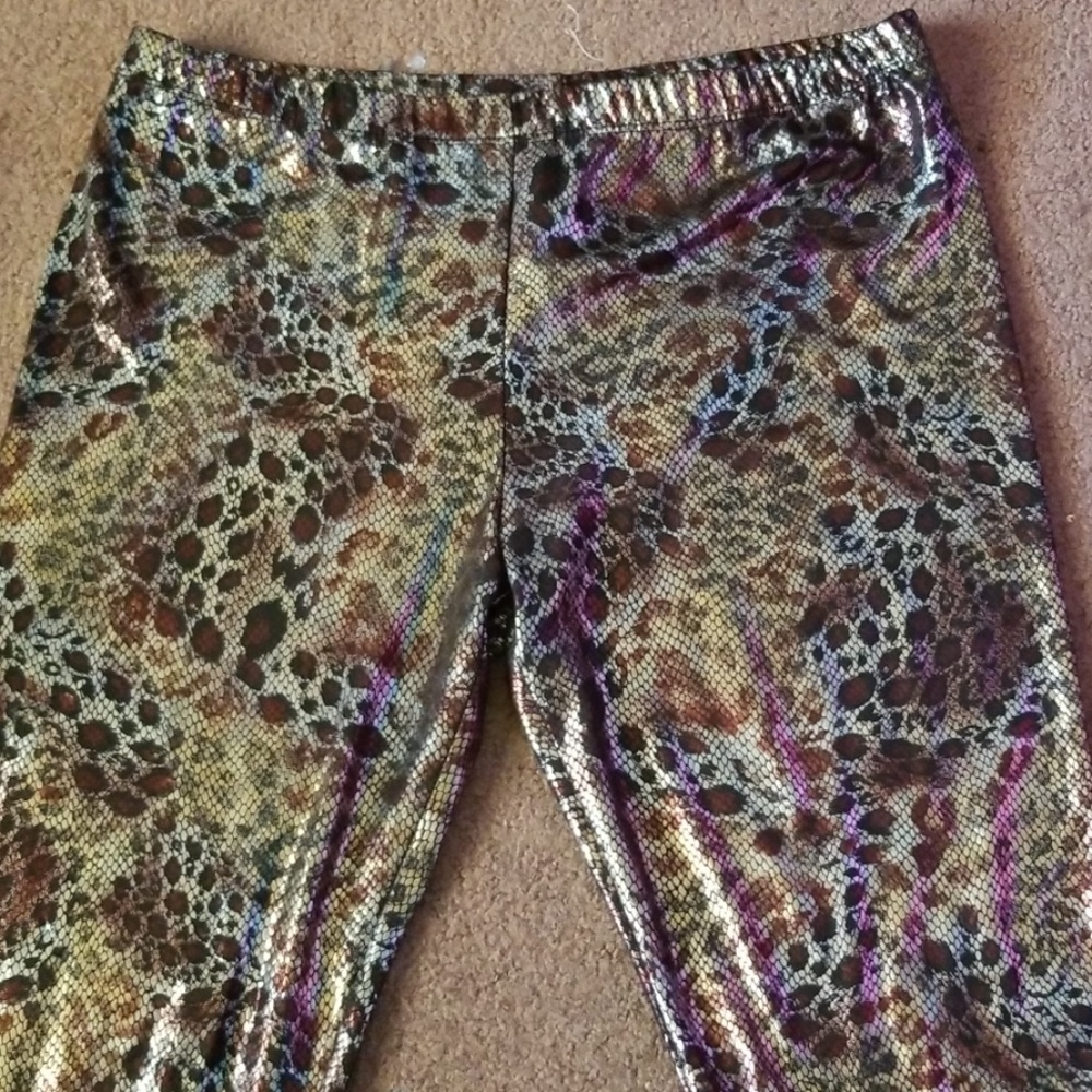 Zebra print shines legging size large